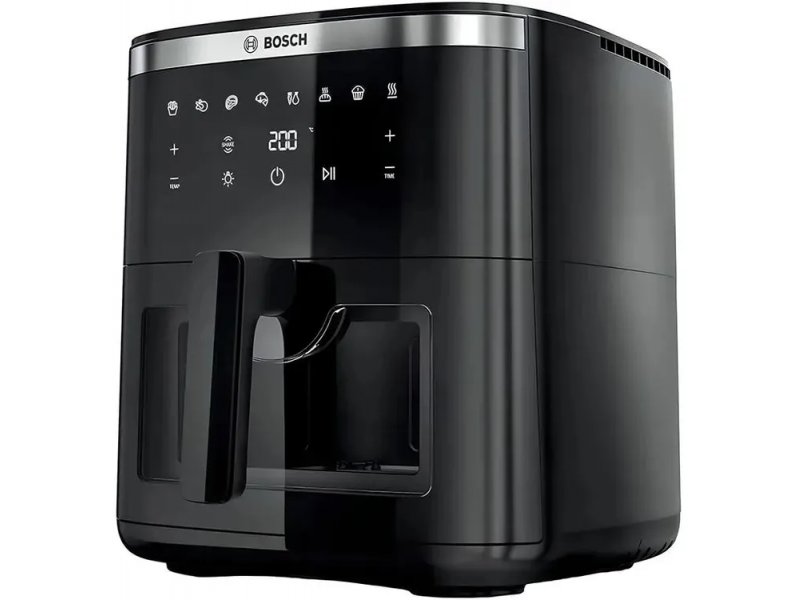 Bosch MAF671B0 аэрогриль чёрный &mdash; сенсорная панель управления и съёмная корзина