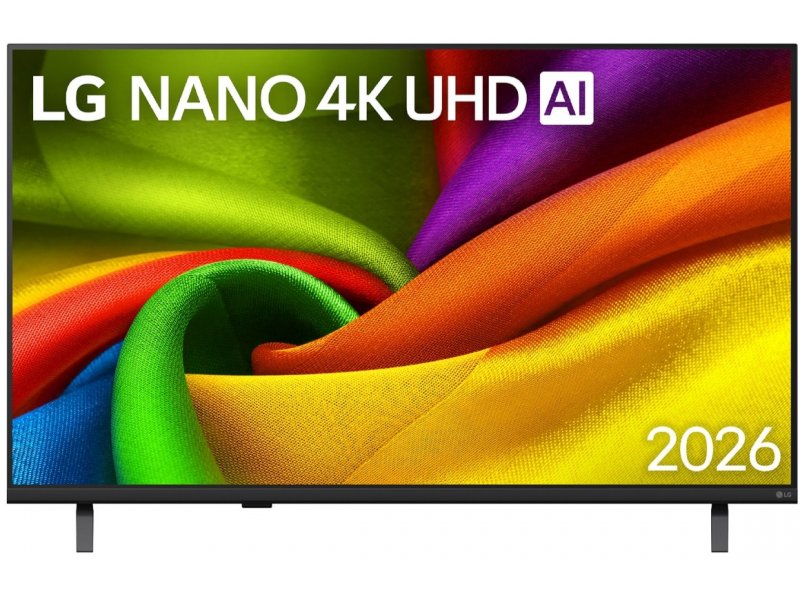 LG 55NU900B6LA Nano Cell 55 дюймов 4K на подставке — вид спереди с тестовым изображением
