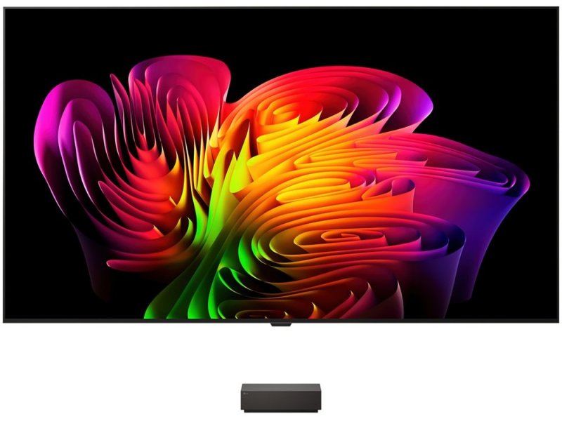 LG OLED77W6 77 дюймов &mdash; фронтальный вид с включённым экраном, демонстрация OLED evo качества изображения
