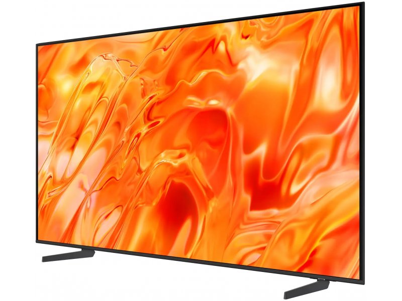 Samsung QE100QN70H Neo QLED — боковой вид слева, конструкция подставки и корпус телевизора