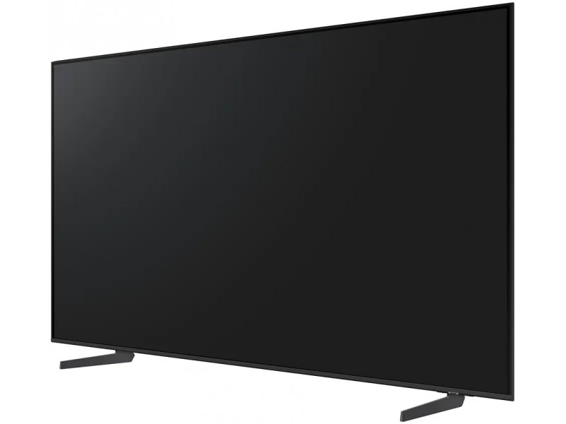 Samsung QE100QN70H 100 дюймов — боковой вид слева с выключенным экраном, конструкция ножки подставки