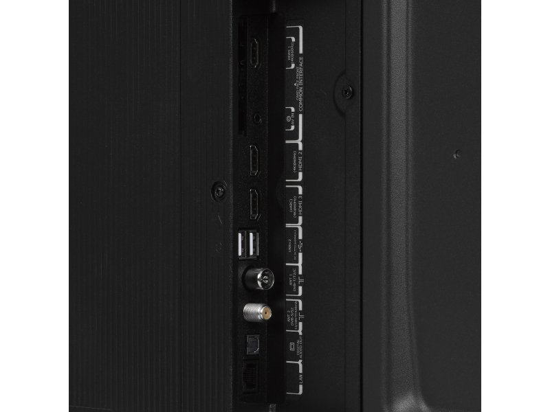 Toshiba 55C350RE — вид в полный рост на T-образной подставке, пропорции корпуса 55 дюймов