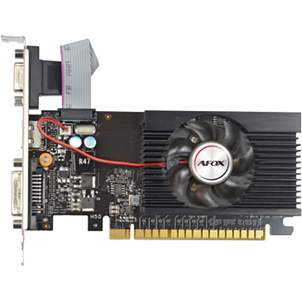 Afox Radeon R5 230 разъёмы VGA DVI система охлаждения радиатор вентилятор контакты PCIe