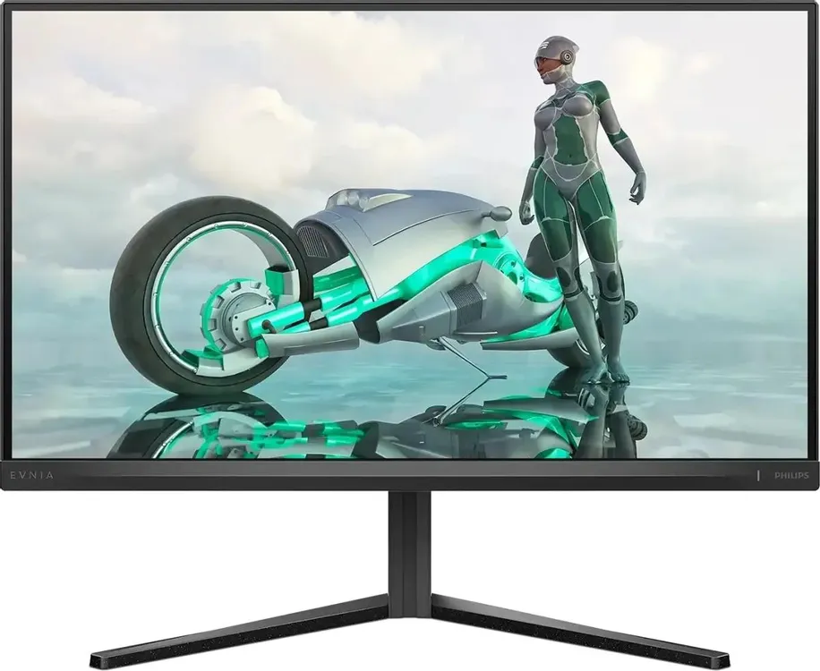 Philips 27M2N3500PA экран спереди демонстрация цветопередачи и контрастности