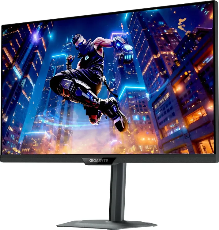 Gigabyte M27UP EK вид под углом — цветопередача и контрастность на игровой сцене