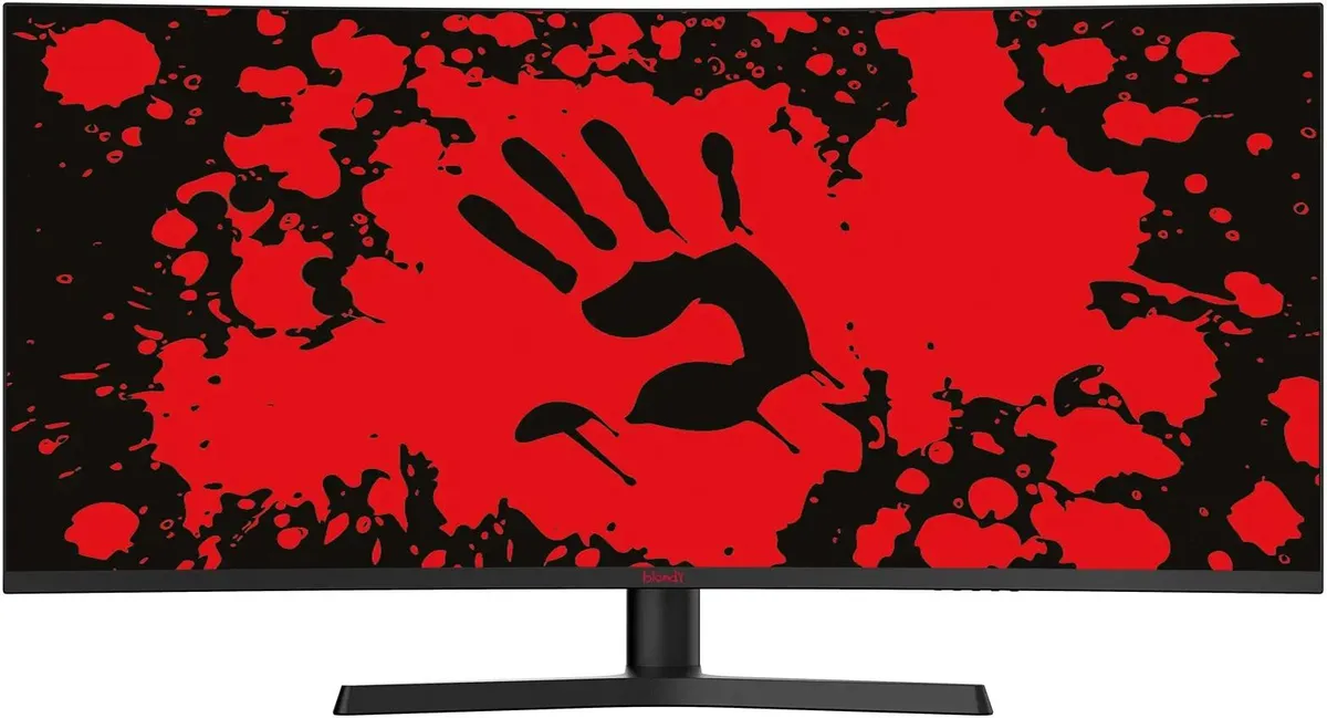 Bloody MN340W вид спереди — VA 34 дюйма, контрастное изображение, игровой монитор на подставке