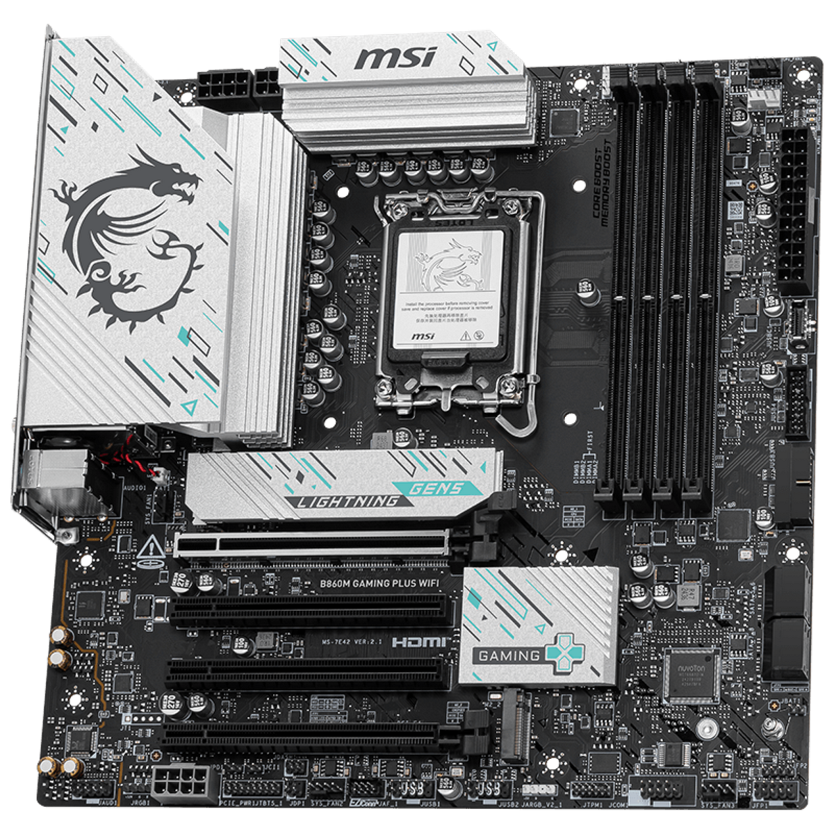 MSI B860M Gaming Plus WiFi разъёмы M.2 PCIe 5.0 и слоты расширения PCIe
