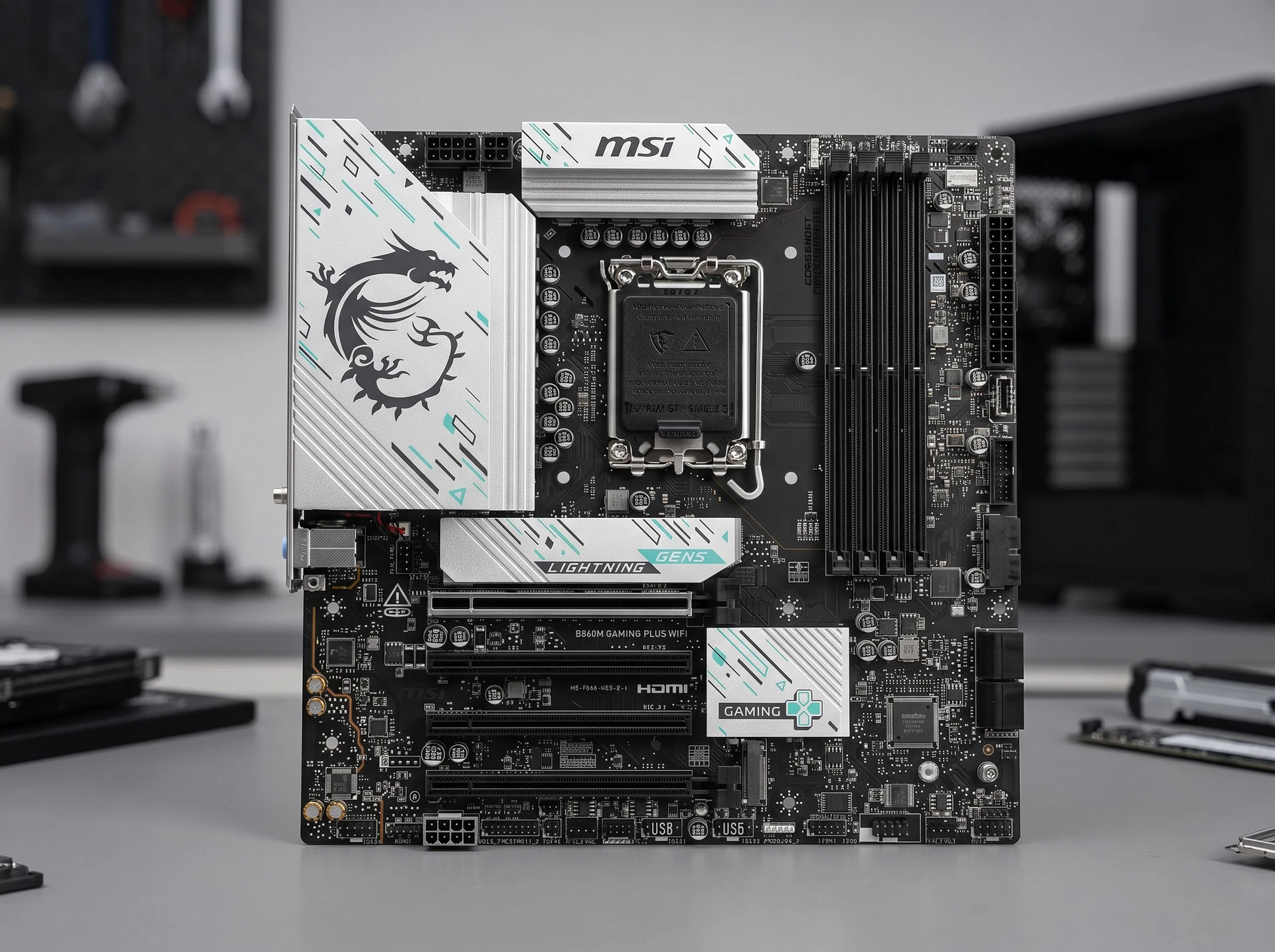 Материнская плата MSI B860m Gaming Plus Wifi, Socket LGA 1851, Intel B860, mATX, RTL - фото в интерьере