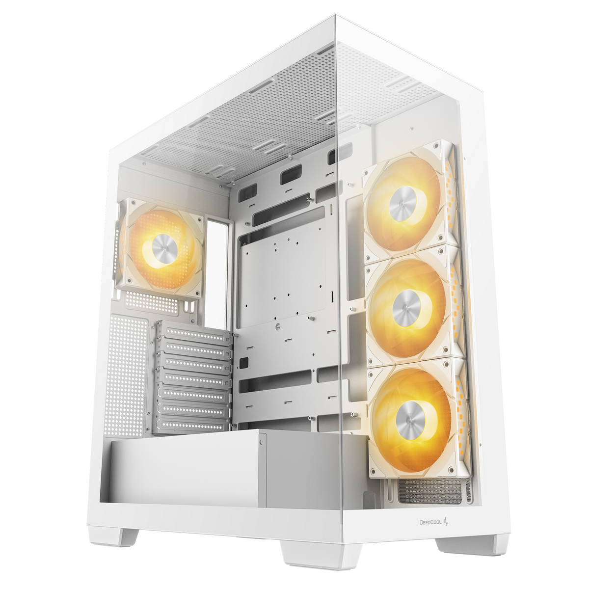 DeepCool CG580 4F внутренняя конструкция слоты расширения ARGB жёлтая подсветка