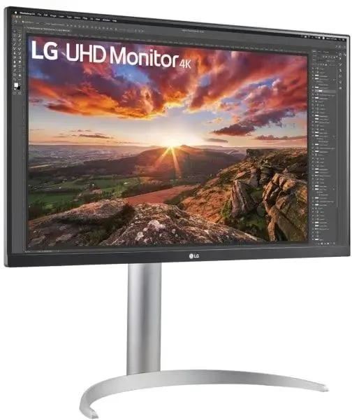 LG UltraFine 27UP850K-W 4K IPS монитор на регулируемой подставке, вид спереди