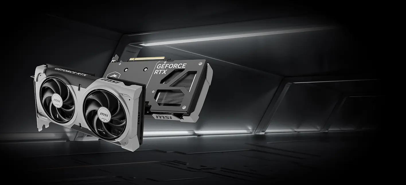 MSI RTX 5060 Ti VENTUS 2X — боковой профиль, конструкция радиатора и разъём питания 8-pin