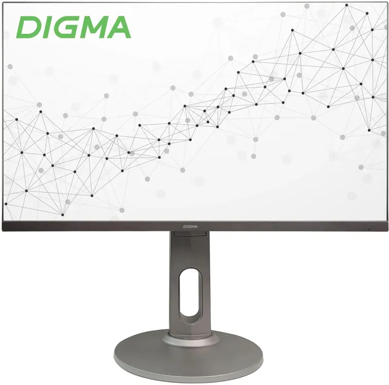 Digma Progress 27P705Q вид спереди на подставке с регулировкой высоты