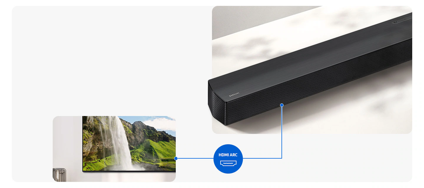 Samsung HW-B650F &mdash; схема подключения через HDMI ARC к телевизору и внешним устройствам