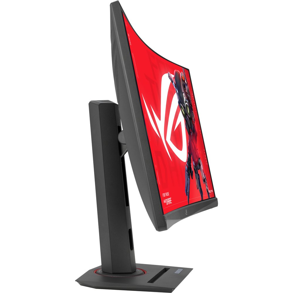 ASUS XG27WCS боковой профиль эргономичная подставка регулировка наклона тонкий корпус