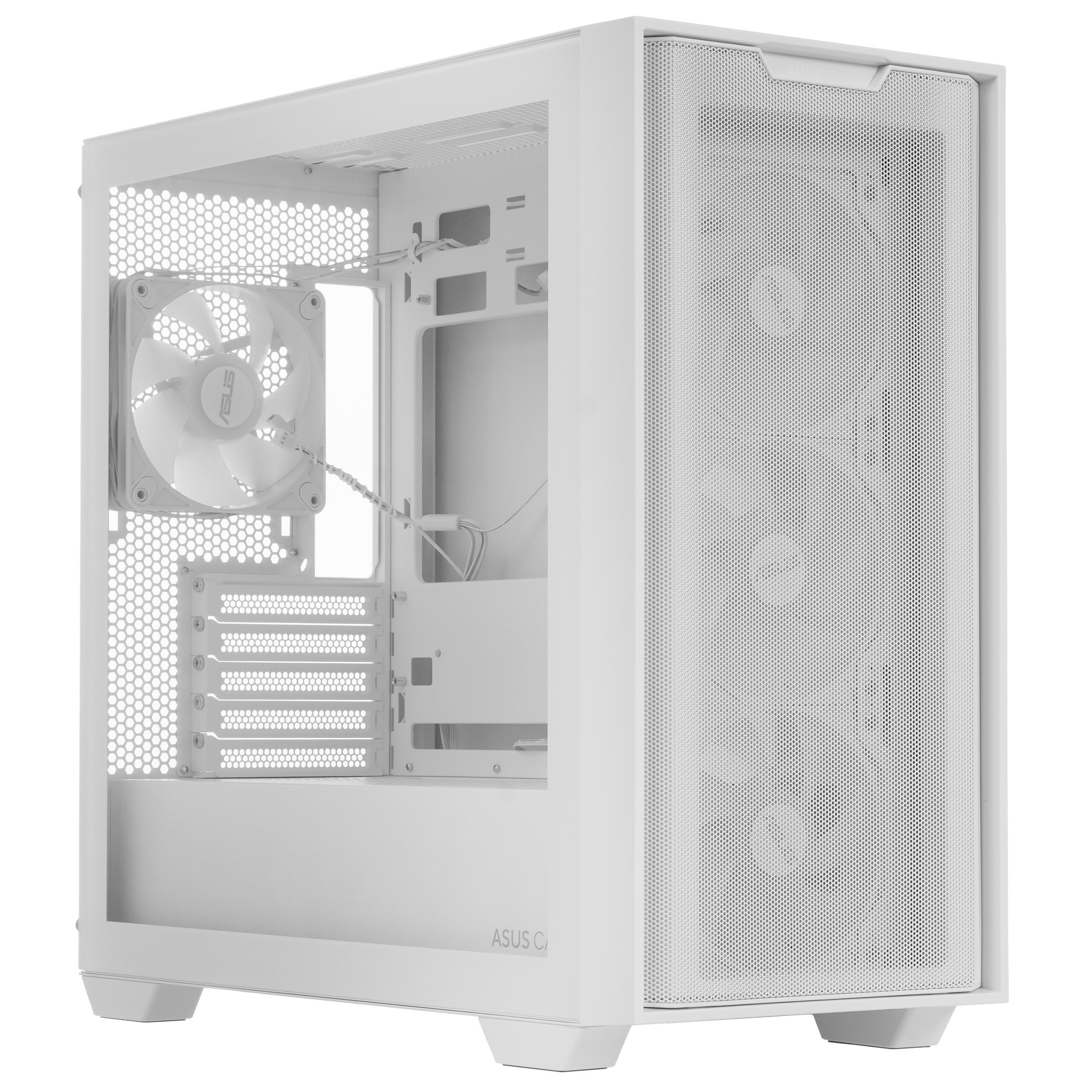 ASUS A21 PLUS белый корпус Mini-Tower &mdash; сетчатая фронтальная панель и боковое стекло