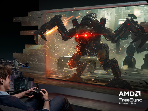 Samsung QE55S90H AMD FreeSync Premium Pro — гиперреалистичная графика без артефактов синхронизации