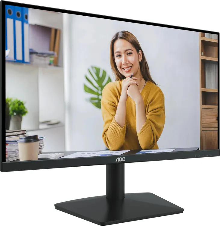 AOC 24B15H3 монитор 24 дюйма IPS вид спереди, включённый экран на подставке