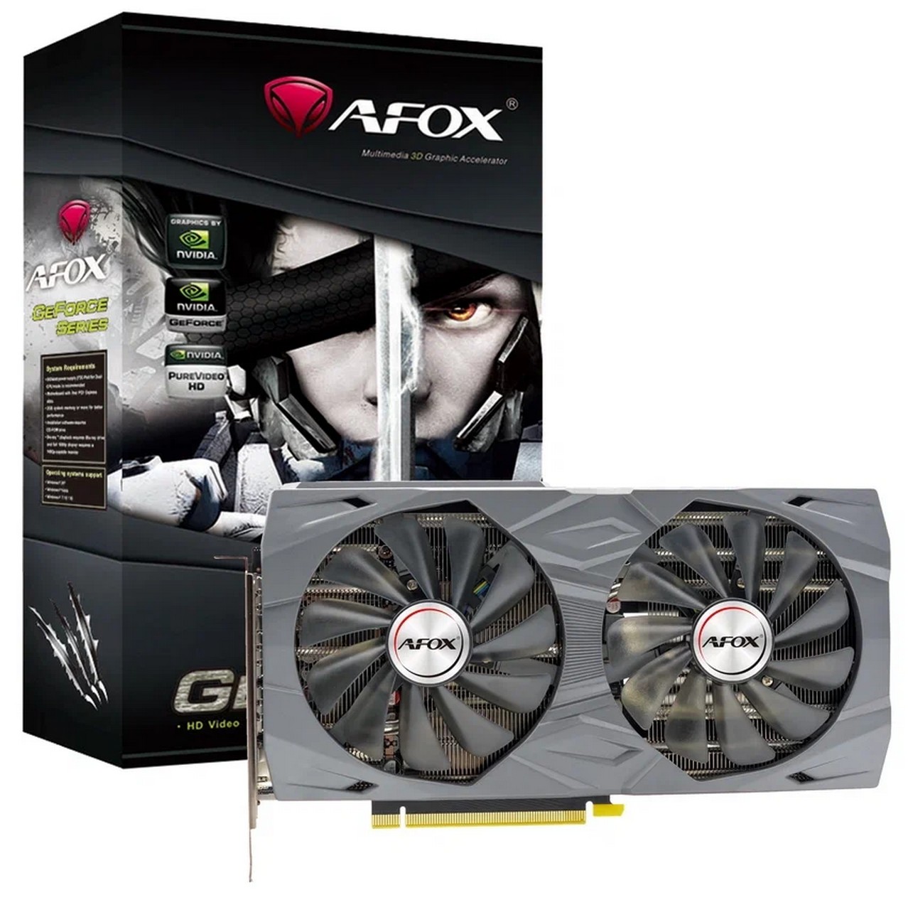 Afox GeForce RTX 3060 AF3060-12GD6H2 с двумя вентиляторами и упаковка
