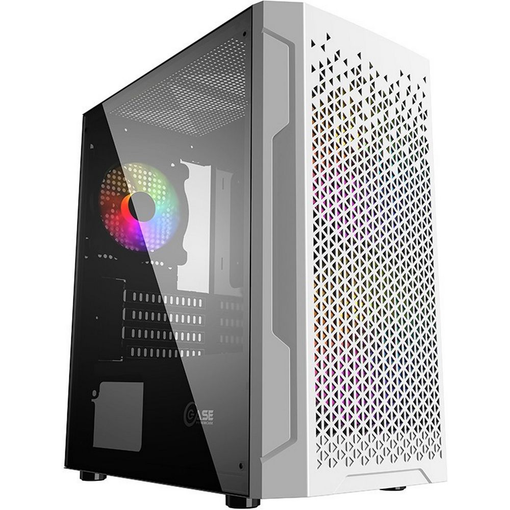 Powercase Mistral Micro Z3W Mesh LED — вид спереди и сбоку, RGB-подсветка и сетчатая панель