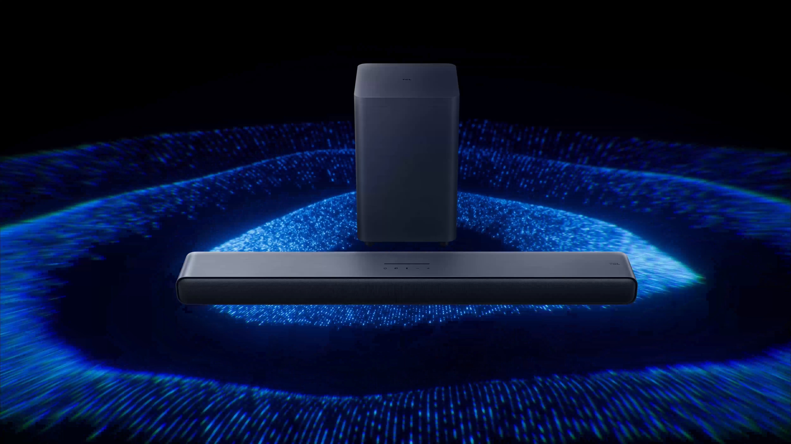 TCL S55H саундбар 2.1 — звуковая панель и беспроводной сабвуфер, вид комплекта
