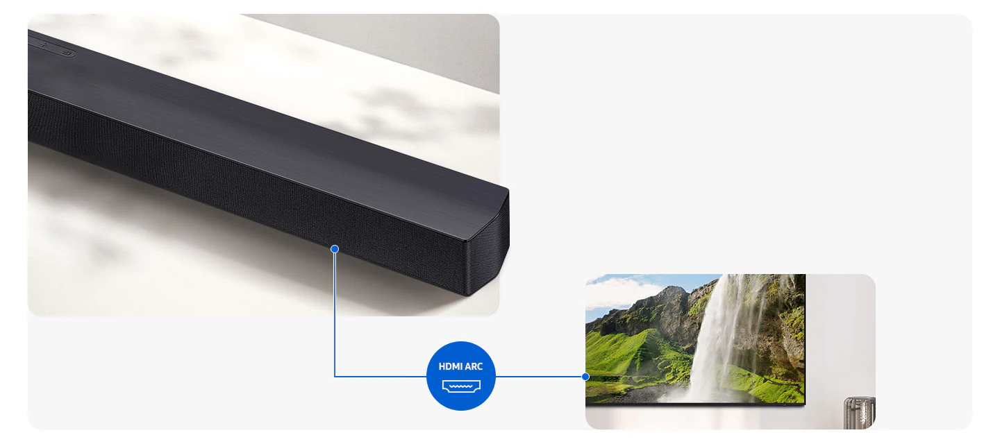 Samsung HW-B450F &mdash; схема подключения через HDMI ARC к телевизору