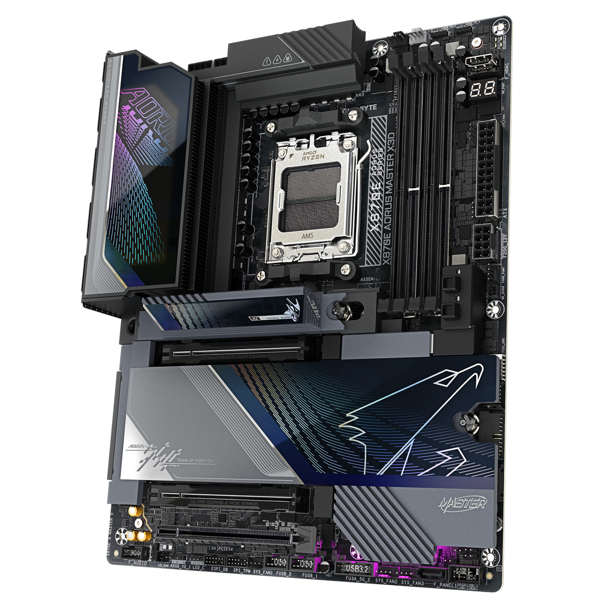 Gigabyte X870E Aorus Master X3D задняя панель разъёмы USB4 и RJ-45