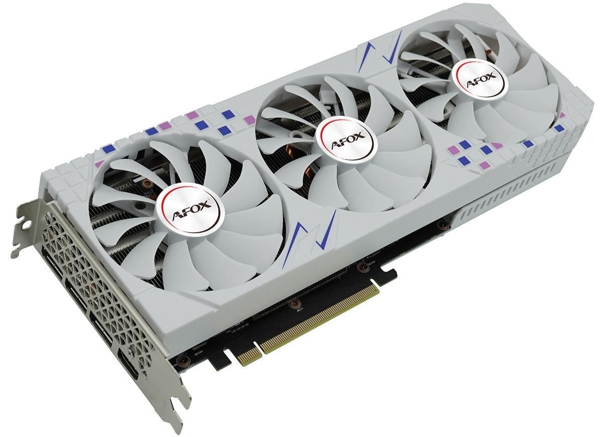 Afox RTX 3070 Ti GAMING вид под углом разъёмы питания 8pin+8pin интерфейс PCIe