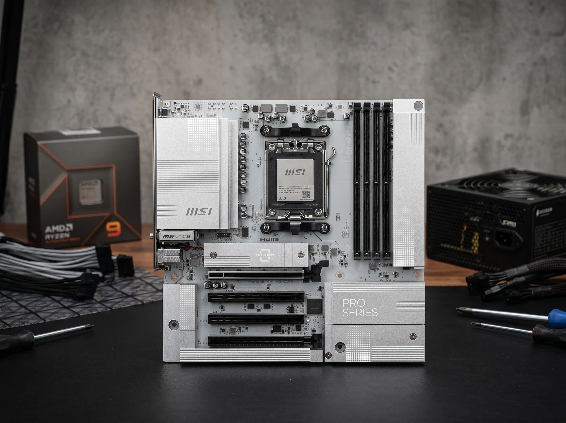 Материнская плата MSI Pro B850m-a Wifi Pz B850, Socket AM5, AMD B850, mATX, RTL - фото в интерьере