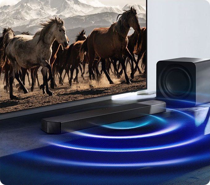 Samsung HW-Q800F/RU &mdash; полная система с саундбаром и сабвуфером, визуализация объёмного звукового поля