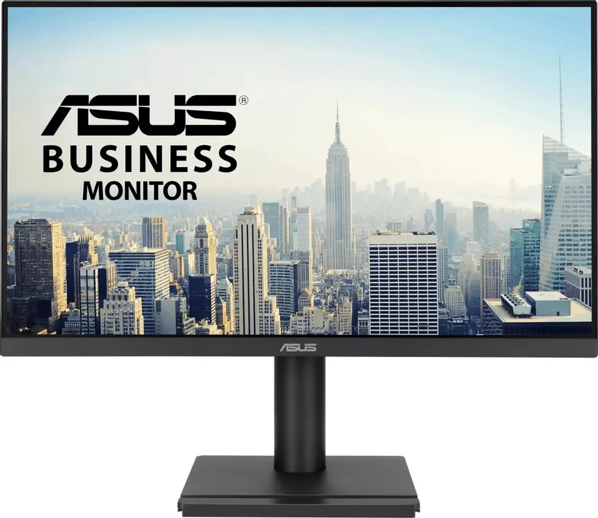 ASUS Business VA249QGS общий вид спереди на белом фоне с подставкой