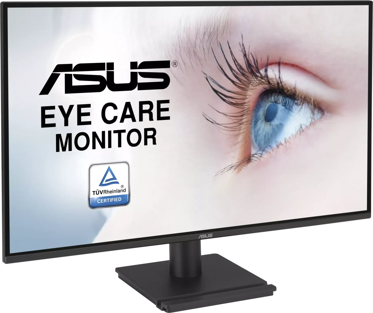 ASUS VA27AQ вид сбоку угловой разворот корпус и подставка