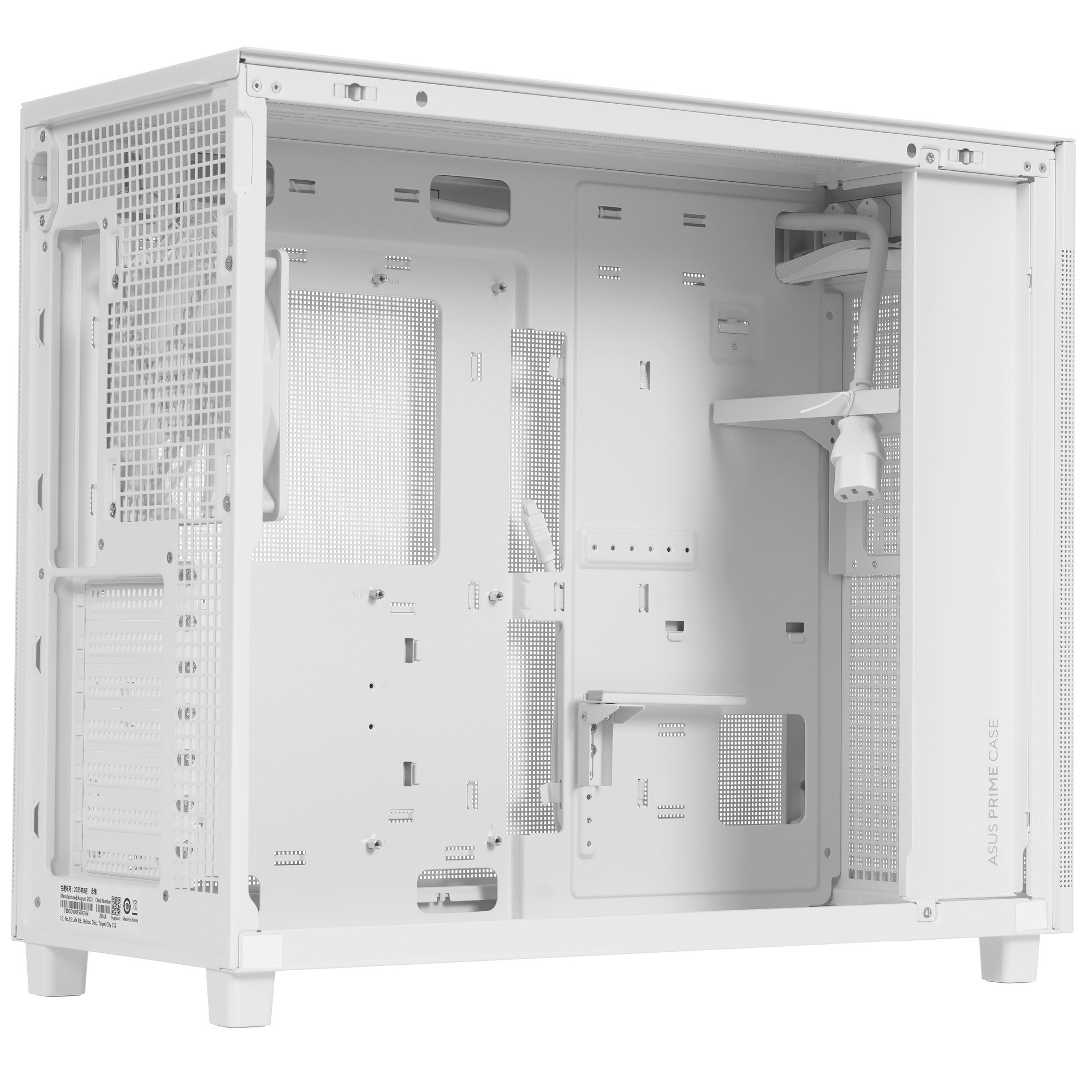 ASUS Prime AP303 Mesh внутреннее пространство &mdash; отсеки для накопителей, разводка кабелей за задней стенкой