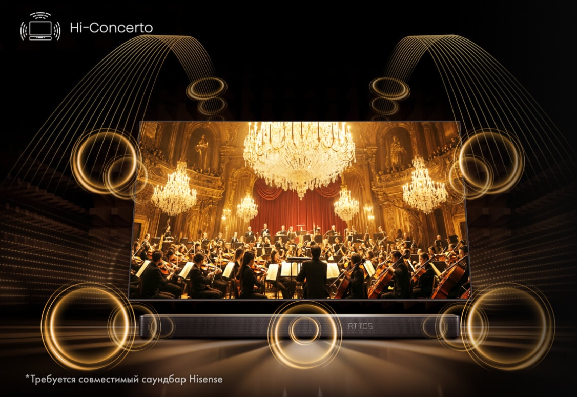 Hi-Concerto — синхронизация телевизора Hisense 65U8Q со саундбаром