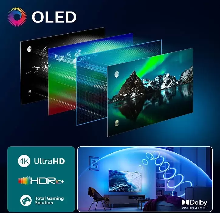 Philips 48OLED820 OLED Ex многослойная структура пикселей 4K HDR Dolby Vision