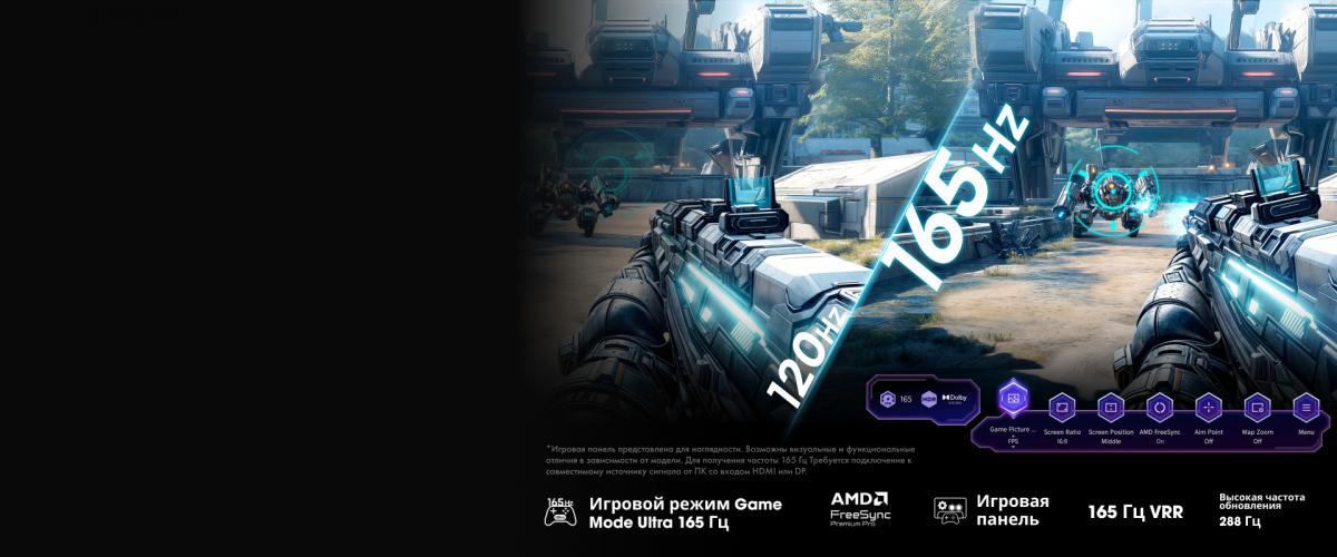 Game Mode Ultra 165 Гц в Hisense 55U7Q Pro — игровой режим для PS5 и Xbox