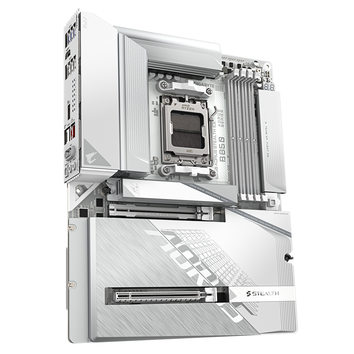 Gigabyte B850 Aorus Stealth Ice зона VRM и радиаторы охлаждения