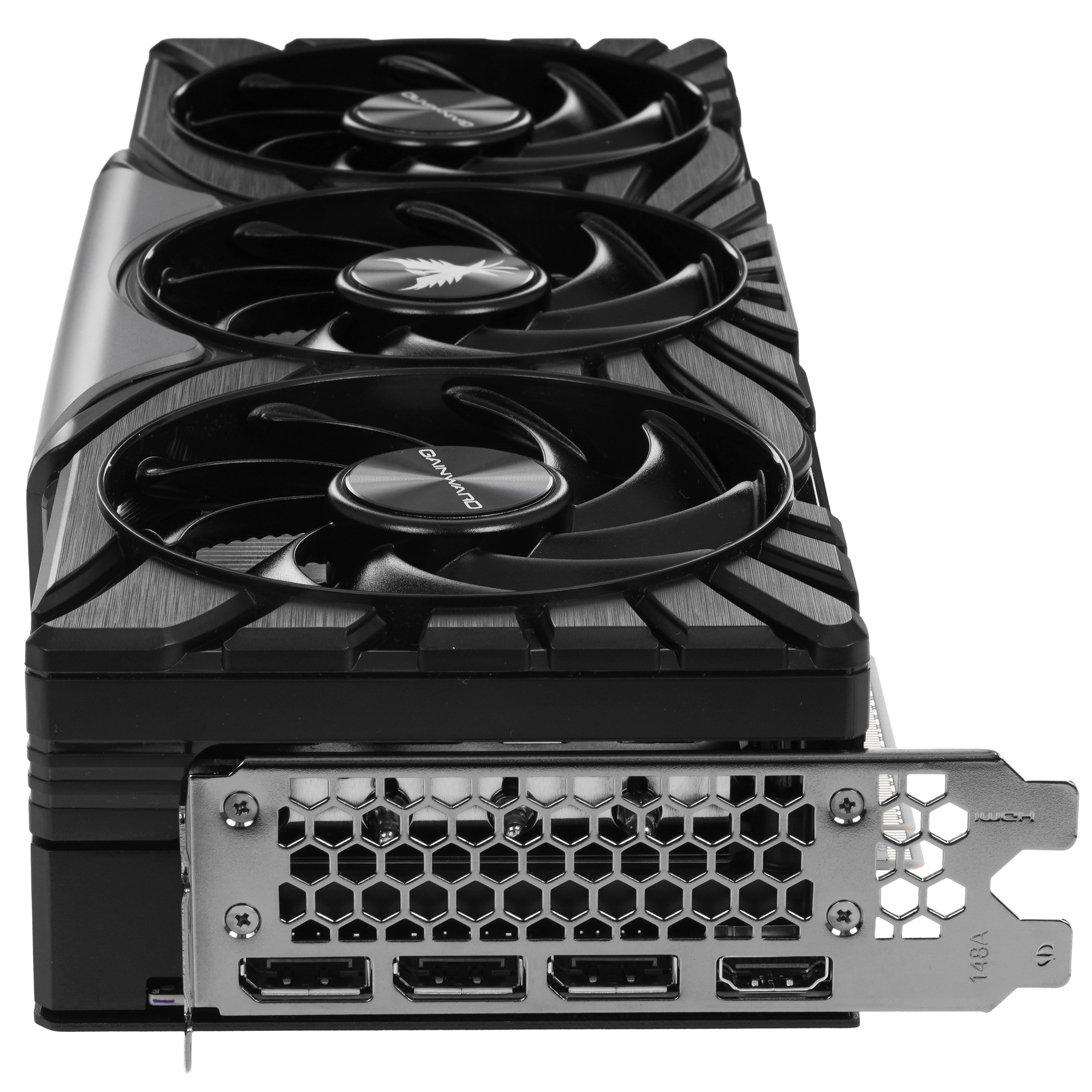 Gainward RTX 5080 PHOENIX охлаждение три вентилятора металлический корпус задняя панель с DisplayPort и HDMI