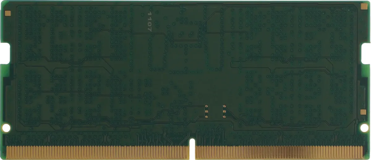Kingston Value KVR64V52BS8-32 — обратная сторона платы с позолоченными контактами SODIMM