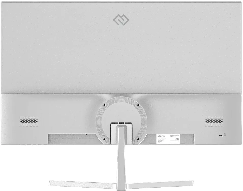 Digma Progress 27P502F вид сзади — задняя панель с разъёмами DisplayPort, HDMI, VGA и кронштейном VESA 75x75