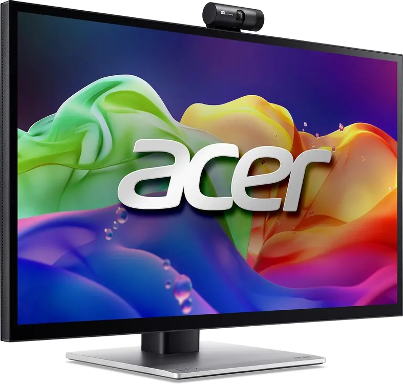 Acer ProCreator PE320QXTbmiiphcuzx вид спереди со встроенной веб-камерой и ярким дисплеем
