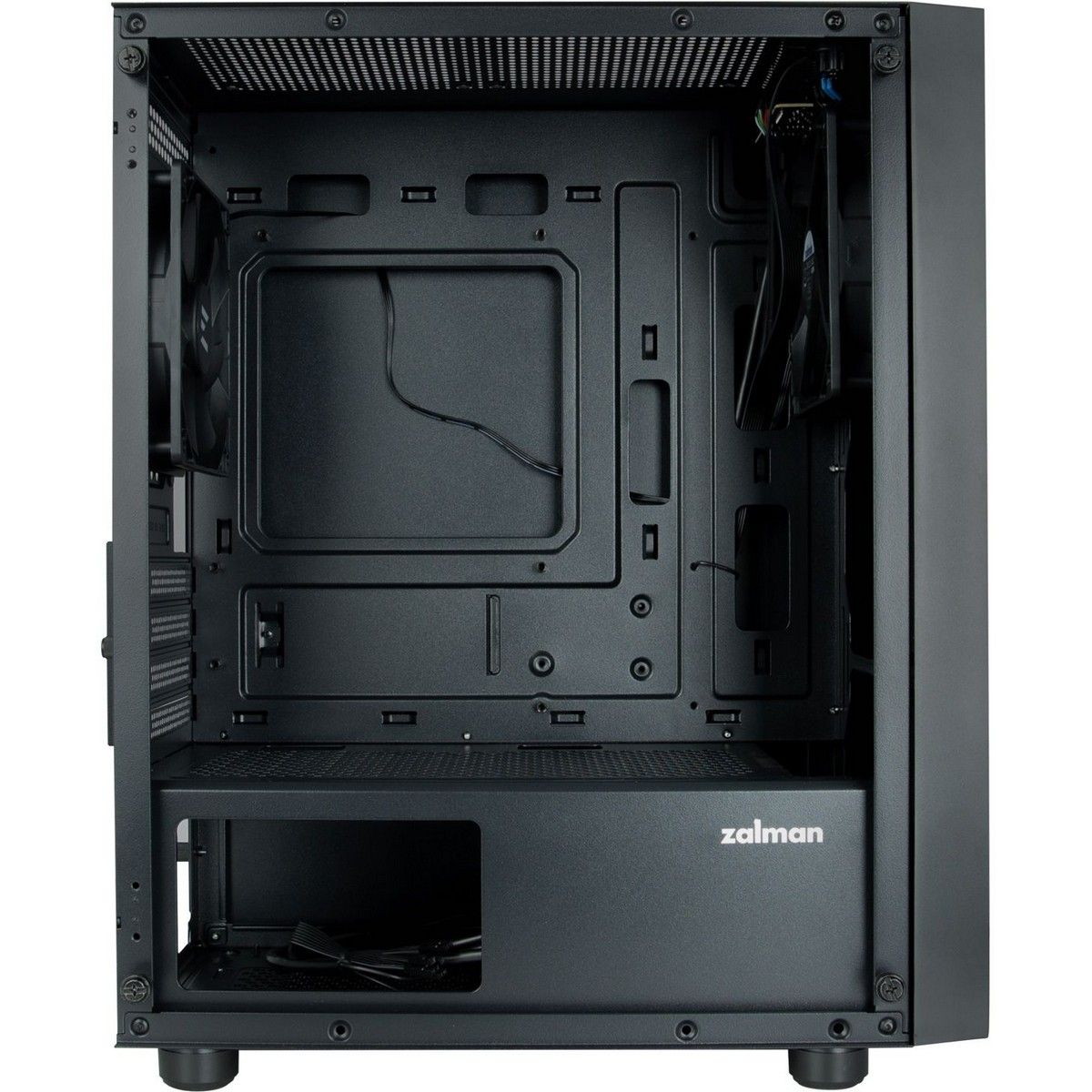 Zalman T3 PLUS внутреннее устройство отсеки для накопителей и крепления компонентов