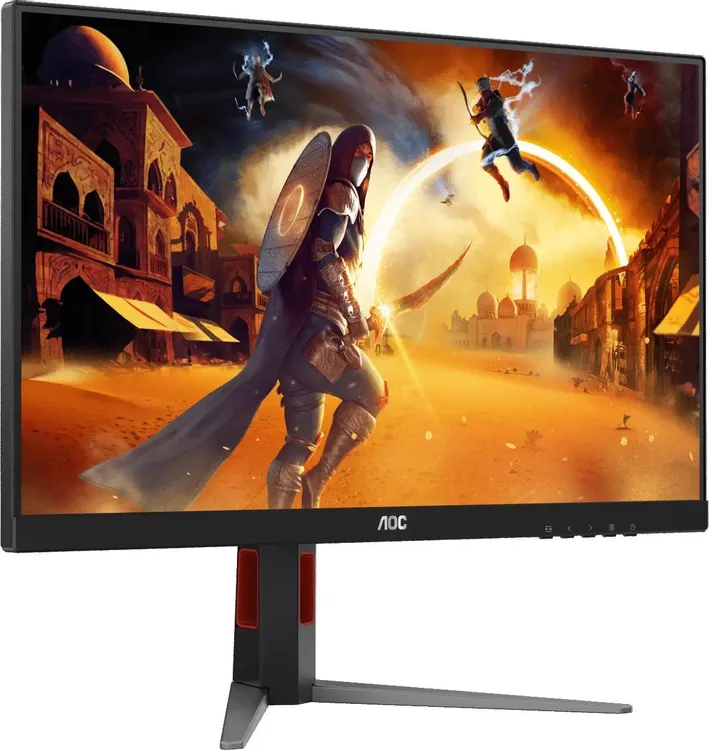 AOC Q27G4/D вид спереди — игровой монитор 27 дюймов с красными боковыми акцентами