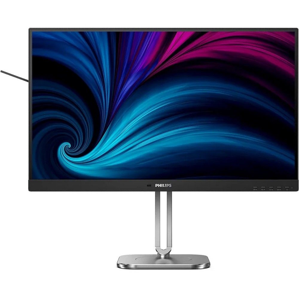 Philips 27B2N4500 вид спереди, экран демонстрирует цветопередачу с контрастным градиентом
