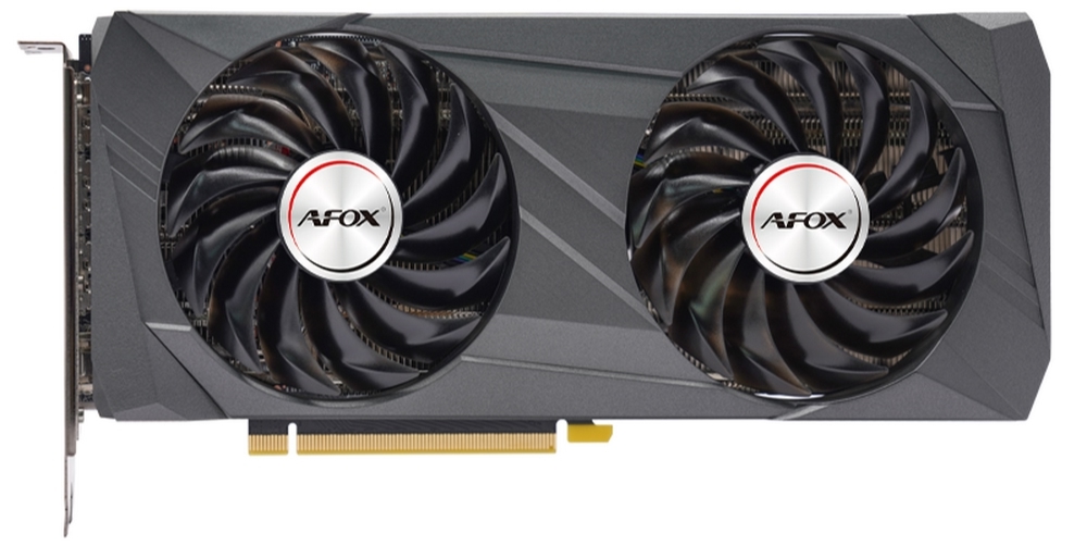 Afox GeForce RTX 3060 AF3060-12GD6H2-V2 вид сверху тонкий профиль двухслотовая компоновка