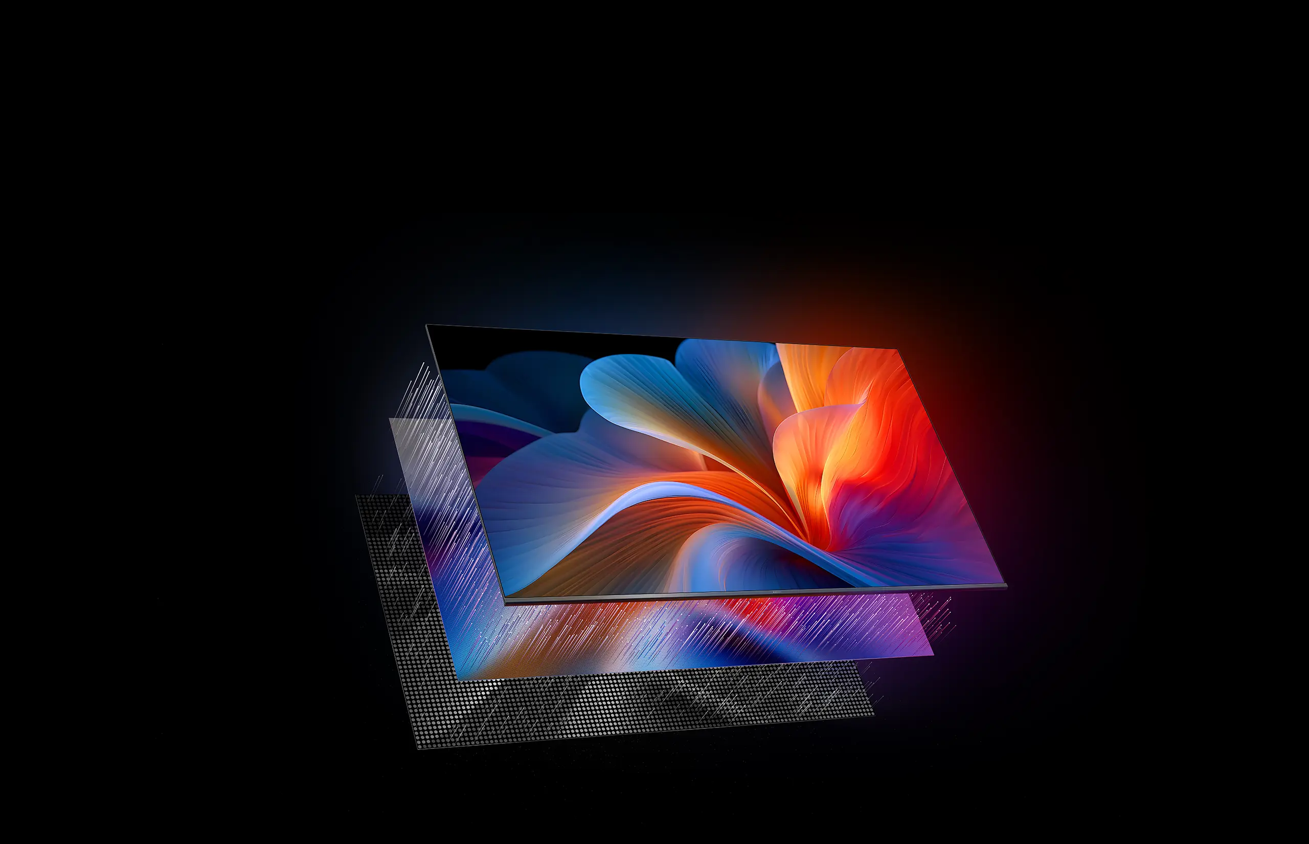 Xiaomi TV A Pro 75 2026 — вид спереди, QLED-панель с тонкими рамками