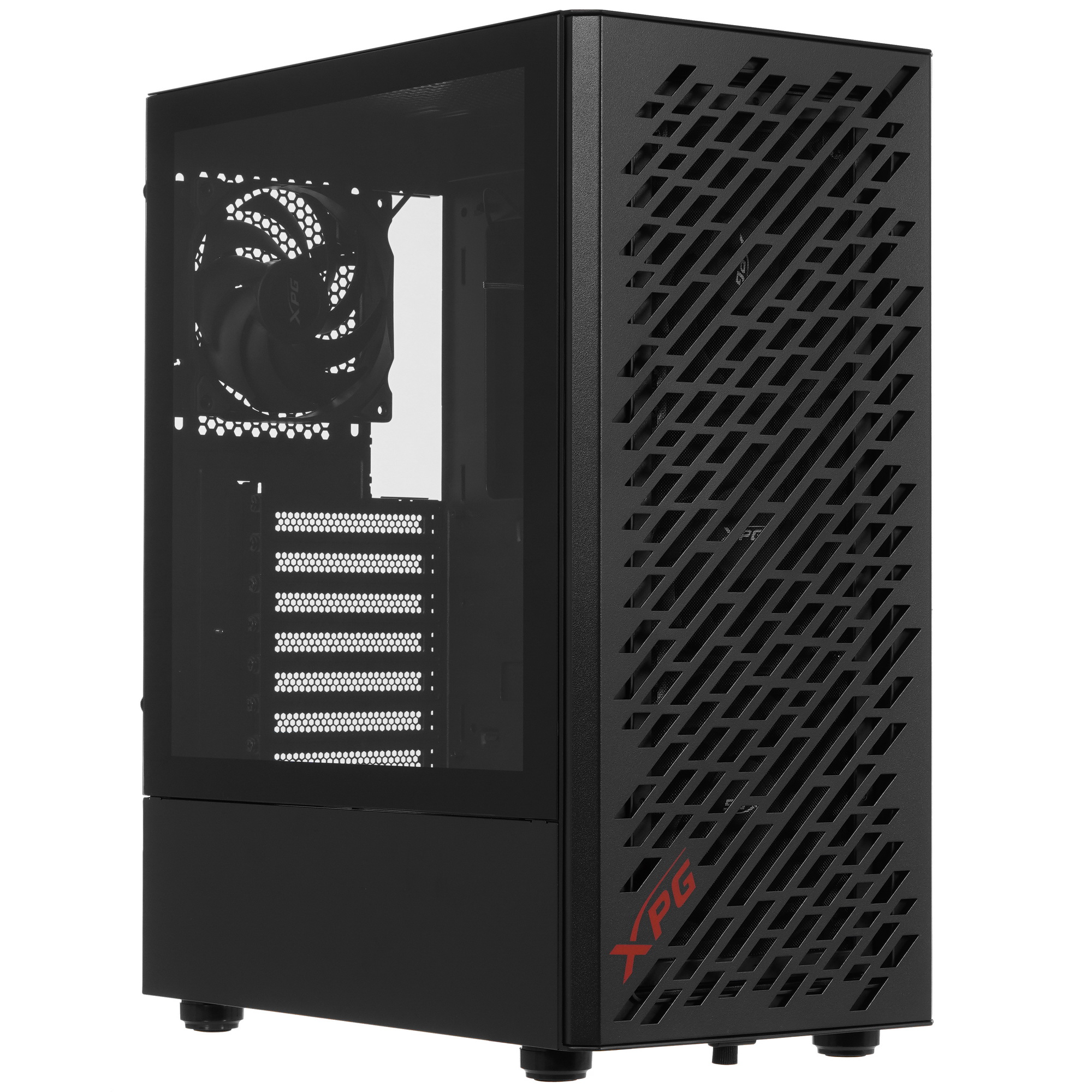 ADATA XPG VALOR AIR корпус Mid-Tower черный вид спереди закалённое стекло