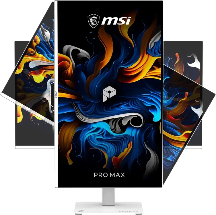 MSI Max 271UPXW12G дизайн тонкий корпус минималистичный вид с нескольких углов