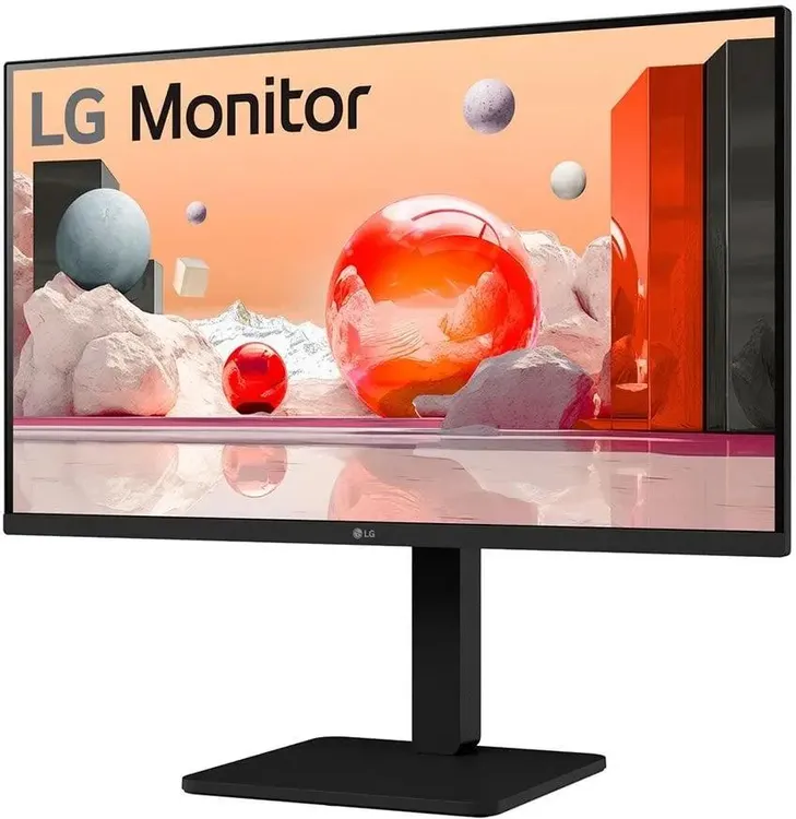 LG 27BA45QB-B вид сзади интерфейсы подключения и подставка