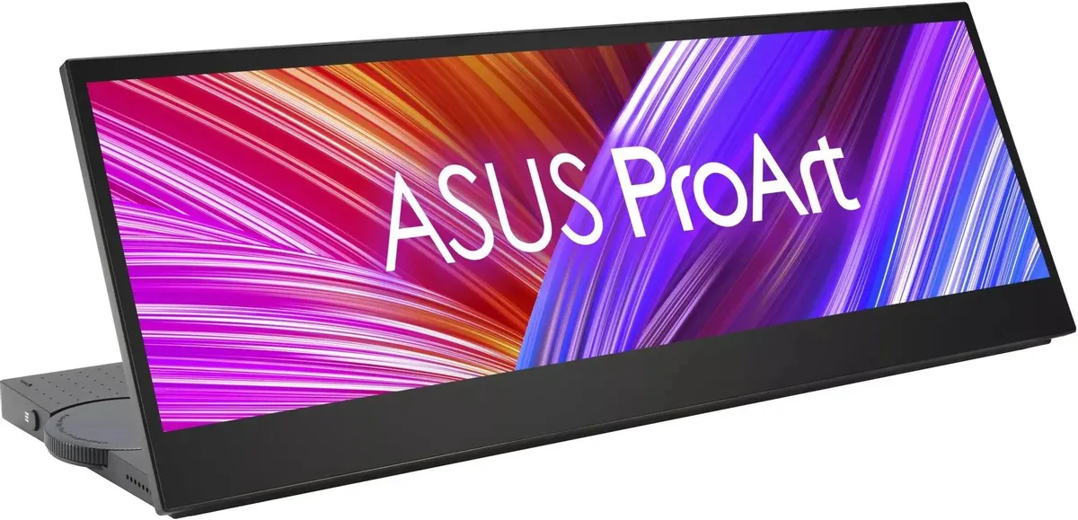 ASUS PA147CDV вид под углом слева эргономичное положение экрана компактный корпус