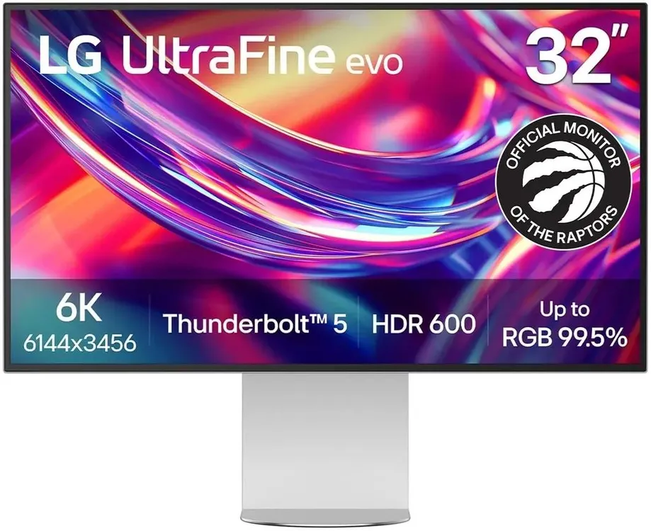 LG 32U990A-S вид спереди 6K монитор на подставке Thunderbolt 5 HDR 600